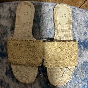 a new day Woven Slide Sandals in Beige